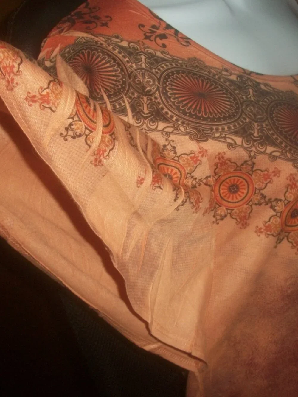 womens boho ombre embellished blouse.size small